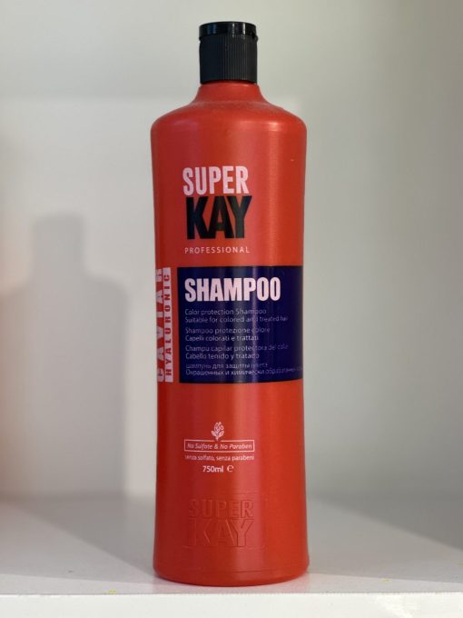 شامپو Super kay مدل خاویار و هیالورونیک اسید مناسب موهای رنگ شده 750ml