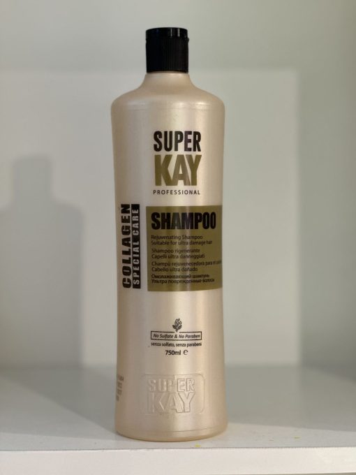 شامپو Super kay مدل کلاژن مناسب موهای نازک و آسیب دیده 750ml