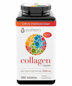 قرص کلاژن یوتئوری بیوتین 390 عددی youtheory collagen biotin