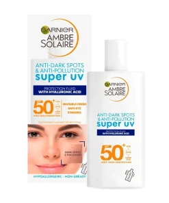 ضدآفتاب سوپر UV گارنیر SPF50+ با هیالورونیک اسید 40 میل Garnier Amber Solaire